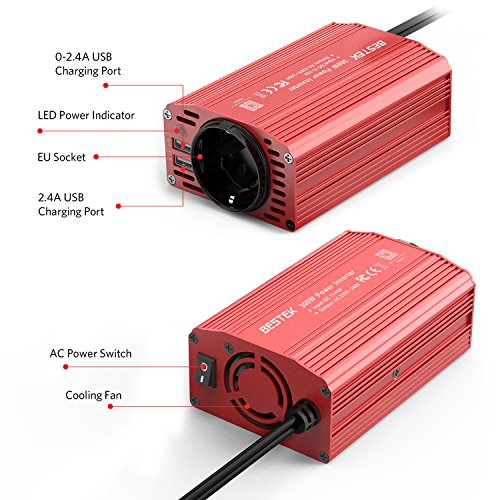 Inverter Auto BESTEK 200W 12V To 240V - Con 2 Prese AC, 4 USB Per Camper E Viaggi - Foto 7