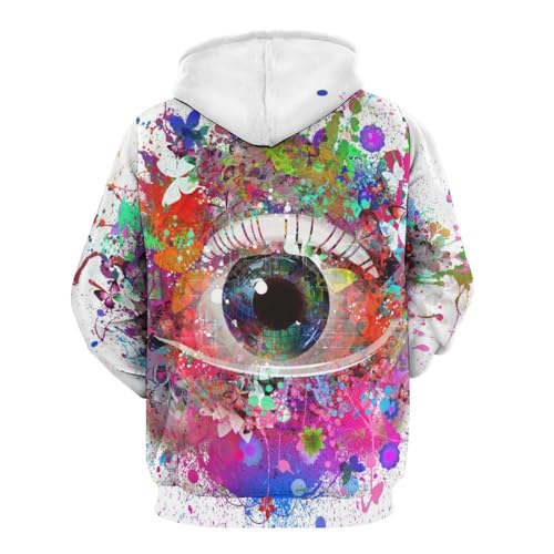 Sweat à capuche œil de couleur UMENG unisexe pull S