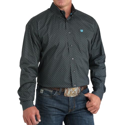 Cinch Men's Charcoal Print Long Sleeve Button Down Western Shirt3