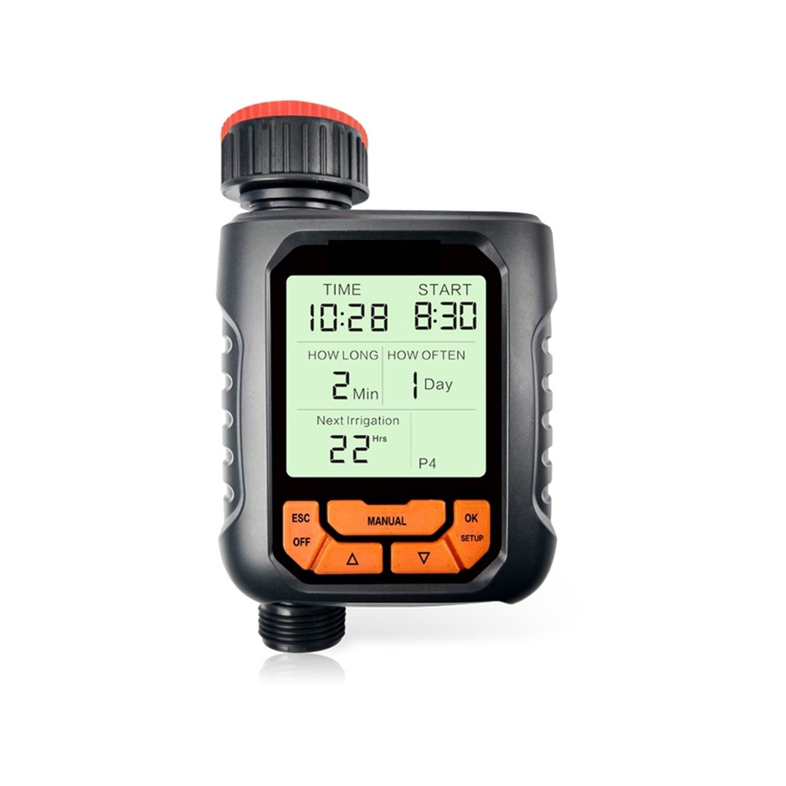 Timer per irrigazione con valvola dell'acqua intelligente, controller per irrigazione da giardino con schermo LCD di grandi dimensioni per prati in piscina, telecomando WIFI con presa (Color : Verti