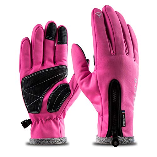 Luvas para clima frio com tela sensível ao toque, luvas esportivas de inverno à prova de vento para
