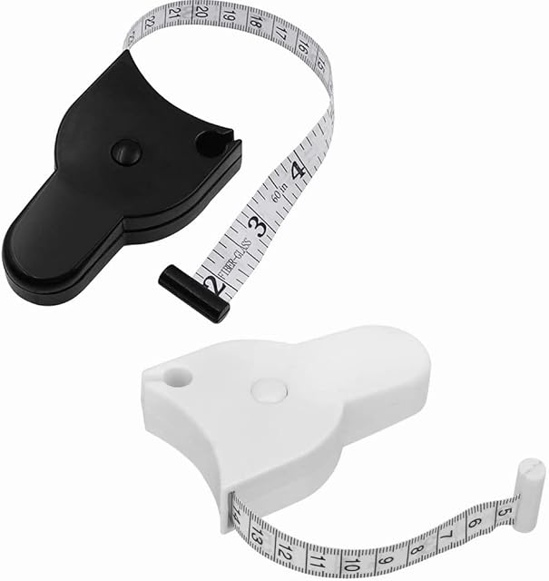 2Pcs Tape Measures Automatic Telescopic Measuring Tapes Telescopic Tape Measures Portable Body Measuring Tapes Multifunctional Retractable Rulers(Black and White)