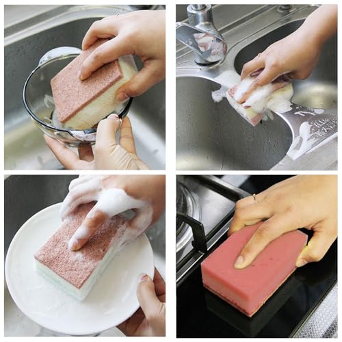 Image of Scrub Sponges Kitchen 5 Count，Ideal for Cleaning Kitchen, Dishes, Bathroom