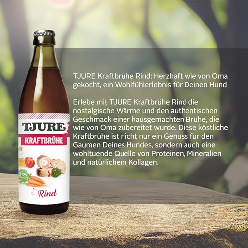TJURE Kraftbrühe Testpaket 6 x 320ml | 3 x Rind | 3 x Geflügel | Premium Brühe für Hunde & Katzen | Ohne Zusatzstoffe | Getreidefrei | Hochwertige Zutaten aus regionaler Haltung | Made in Germany