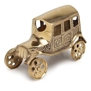 NAMS Brass Vintage Car Showpiece Antique Classic Car Figurine Sculpture for Home Decor, Office Desk, Living Room Decoration, Traditional Collectible Display Showcase & Unique Gift Item (12x8x5 cm)
