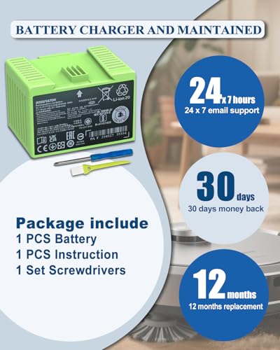 Image of Battery for iRobot Roomba e & i Series ABL-D1 Battery Replacement, Compatible with Roomba i8 i8+ i7 i7+ i4 i4+ i3 i3+ e5 e6 J7 J7+ J6+ J6 Plus J5 J5+ Series