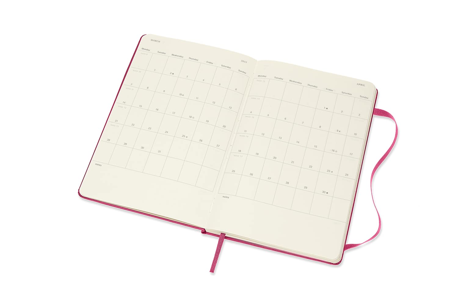 Moleskine - Agenda Settimanale 18 Mesi, Agenda Settimanale 2021/2022, Weekly Notebook con Copertina Rigida e Chiusura ad Elastico, Formato Large 13 x 21 cm, Colore Rosa Bouganvillea, 208 Pagine