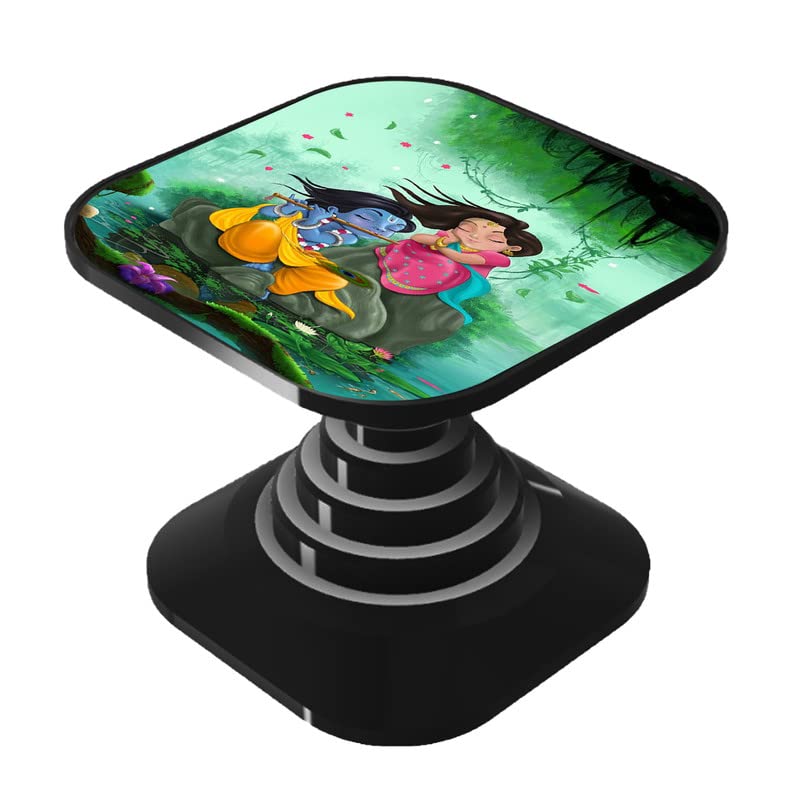 Dwellamor Mobile Holder Grip & Stand for Phones, Tablets, Finger Selfie Holder Matte Finish Socket 360 Degree Rotating Expanding Square Mobile Socket Grips for Smartphones Radhe Krishna [A7O14] (B0BM4PL1XJ) Amazon Price History, Amazon Price Tracker