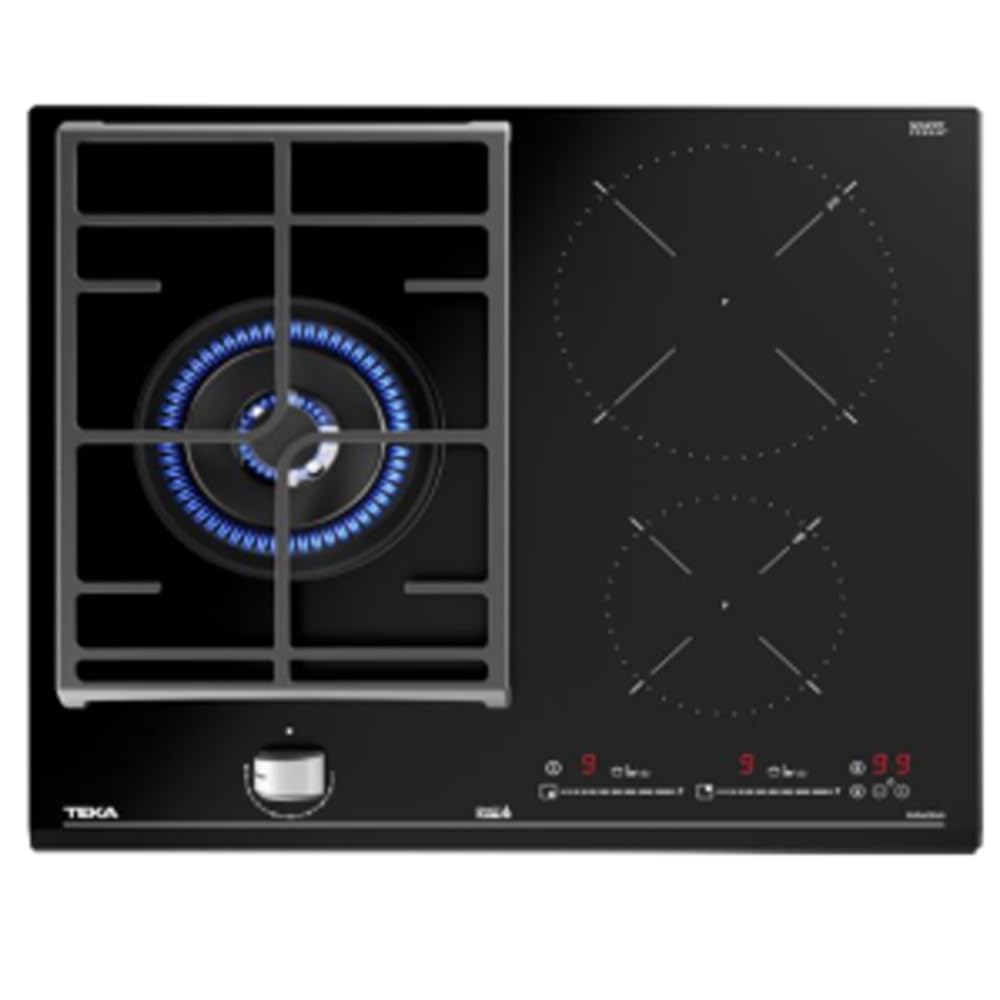 Teka 60 cm 3 Burners, Touch Control with Autoignition, Residual Heat Indicator, Butane Gas, High Efficiency Burners, Glass Gas + Induction Indugs