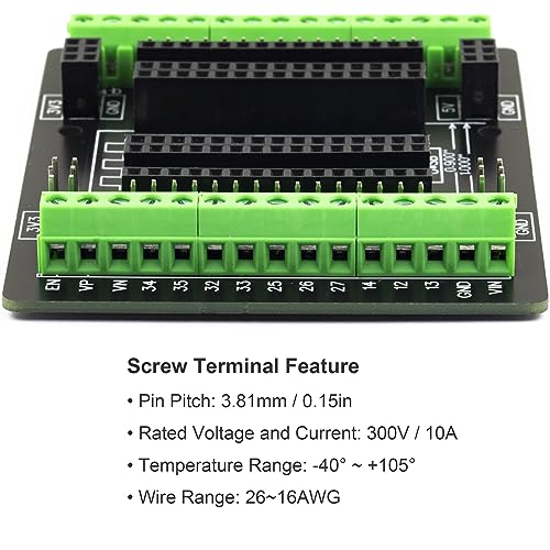 Image of for ESP32 Breakout Board 30 Pins GPIO 1 into 3 Expansion Board 3.81mm 0.15 inch Terminal Blocks for ESP32 Module ESP-WROOM-32 ESP32-DevKitC