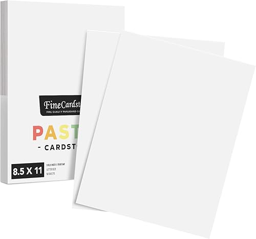 Papel de cartulina de color blanco pastel de 8.5 x 11 pulgadas, ideal para artes y manualidades, invitaciones de boda, tarjetas e impresión de