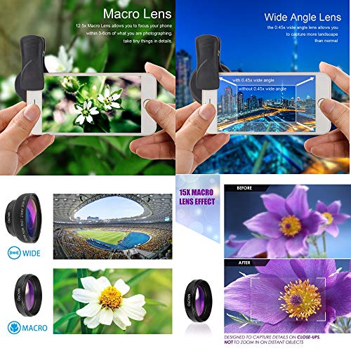 Apexel Lentes Kit 0.45x Super Wide Angle & 12.5x Super Macro - apl-0.45wm universal