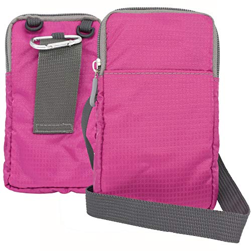 jbTec Funda para teléfono móvil de nailon, pequeña, 165 x 90 x 30 mm, color rosa Cover