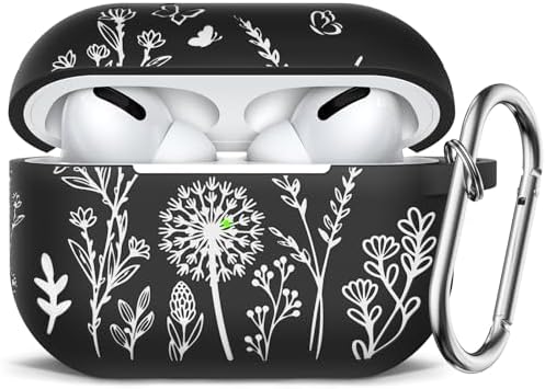 Minyee Airpods Pro 2nd Generation Case, Cute Floral Engraved Soft...
