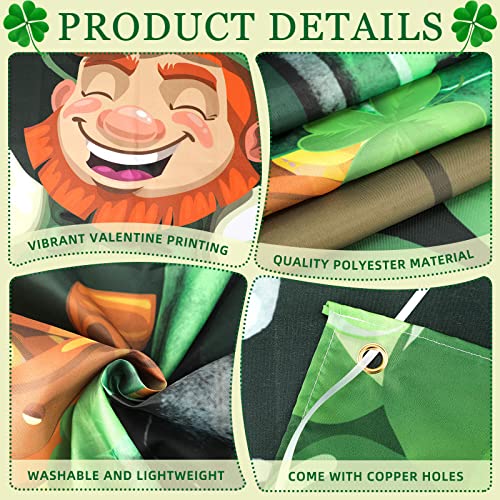Large St. Patrick's Day Garage Door Banner Cover 6 X 13 Ft Clover St. Patrick's Day Backdrop Decorations Irish Shamrock Leaves Party Outdoor Indoor Background Sign St. Patrick's Day Garage Door Decor #TOP1