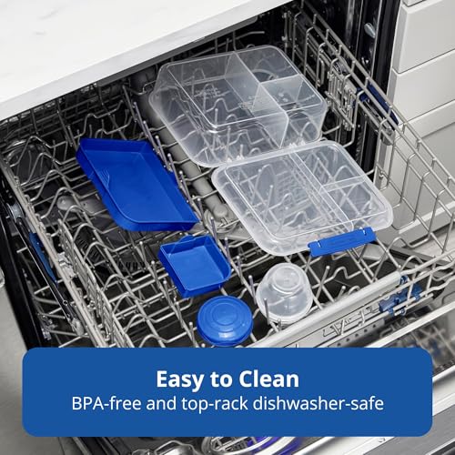 Rubbermaid Pack & Go Set with Two 350 mL Containers and Two 820 mL Containers, Divided Compartments, Meal Prep Containers with Secure Seal Lids - image 4