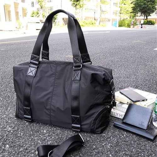 Travel Duffels Men's Handbag Large Capacity Travel Bag Leisure Sports Fitness Bag Business Travel Bag(Black)4