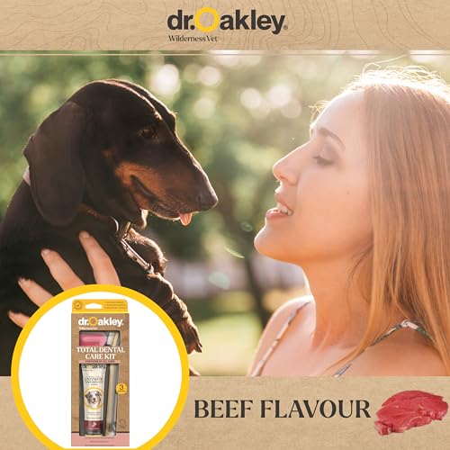 Image of Dr. Oakley Dog Toothpaste Bacon Flavor Enzymatic Dental Kit with Toothbrush & Finger Brush Vet Recommended - 3-Piece Set
