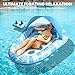 Inflatable Pool Floats Adult, 3-in-1 Pool Float Lounger with Canopy and Cup Holder, XL Floating Pool Floaty Raft for Swimming Pool Lake Beach, Tanning Pool Floaties Toys for Adults