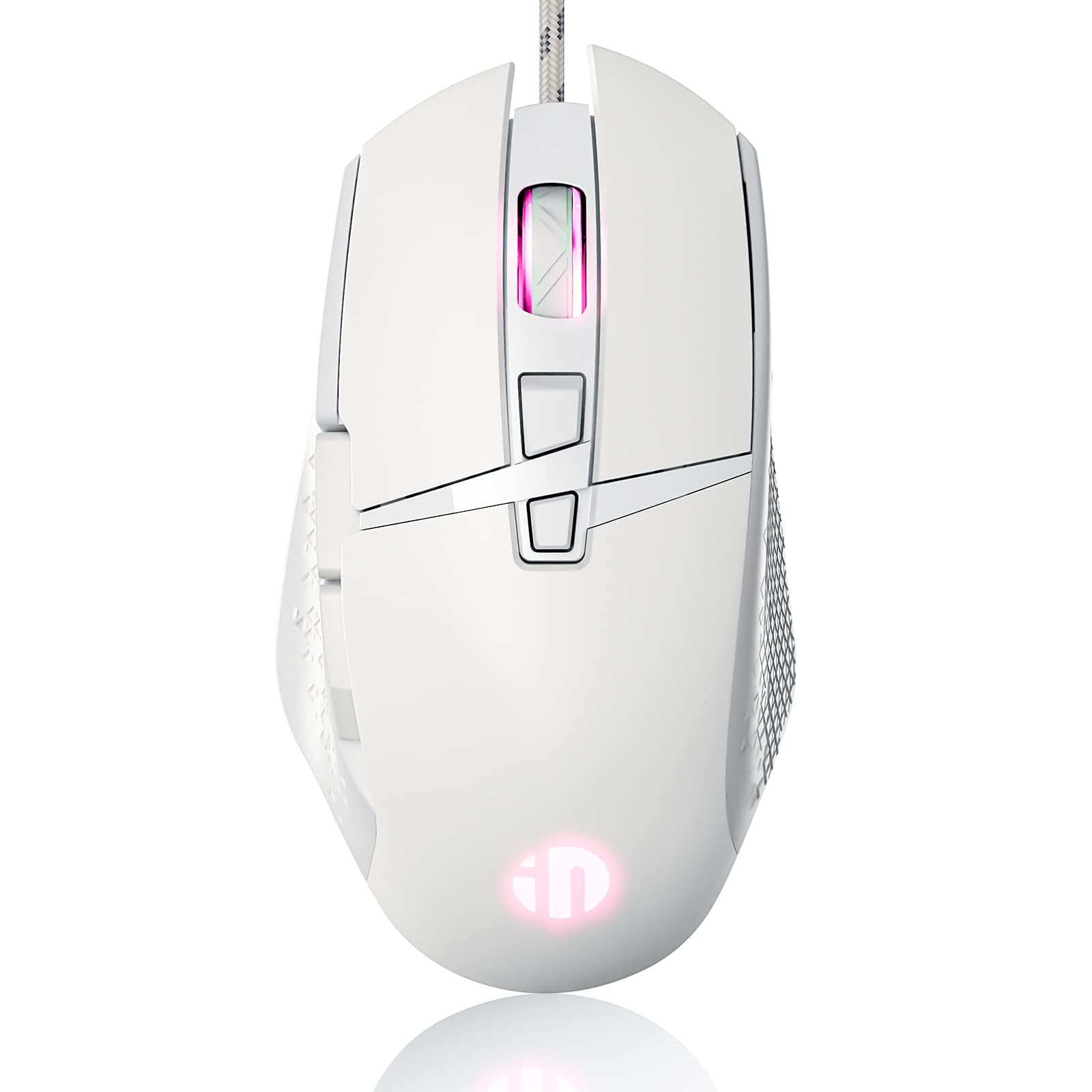 Wired Gaming Mouse,Inphic Computer Mouse with RGB Color Backlit,8 Programmable Buttons,Up to 4800 DPI,Ergonomic USB Wired ...