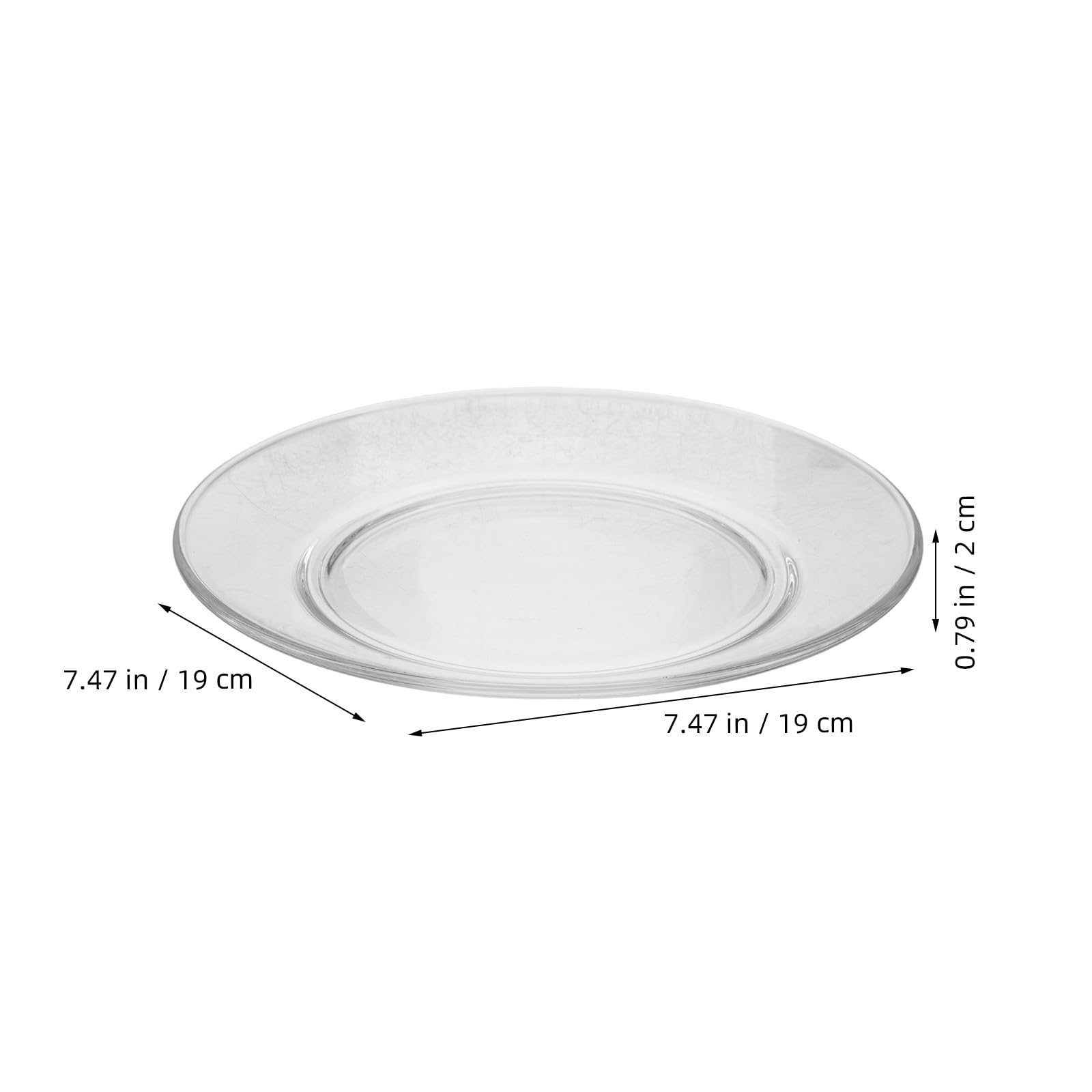 OUNONA Assiettes en Verre Transparentes Résistantes Design Rond Élégant Compatibles Lave-vaisselle Lot de 4 pour Restaurants et Réceptions Réutilisable