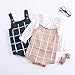 Newborn Baby Boys Girls Knitted Plaid Romper Strap Sleeveless Jumpsuit Bodysuit (66/Fit 6 Months, Dark Green)