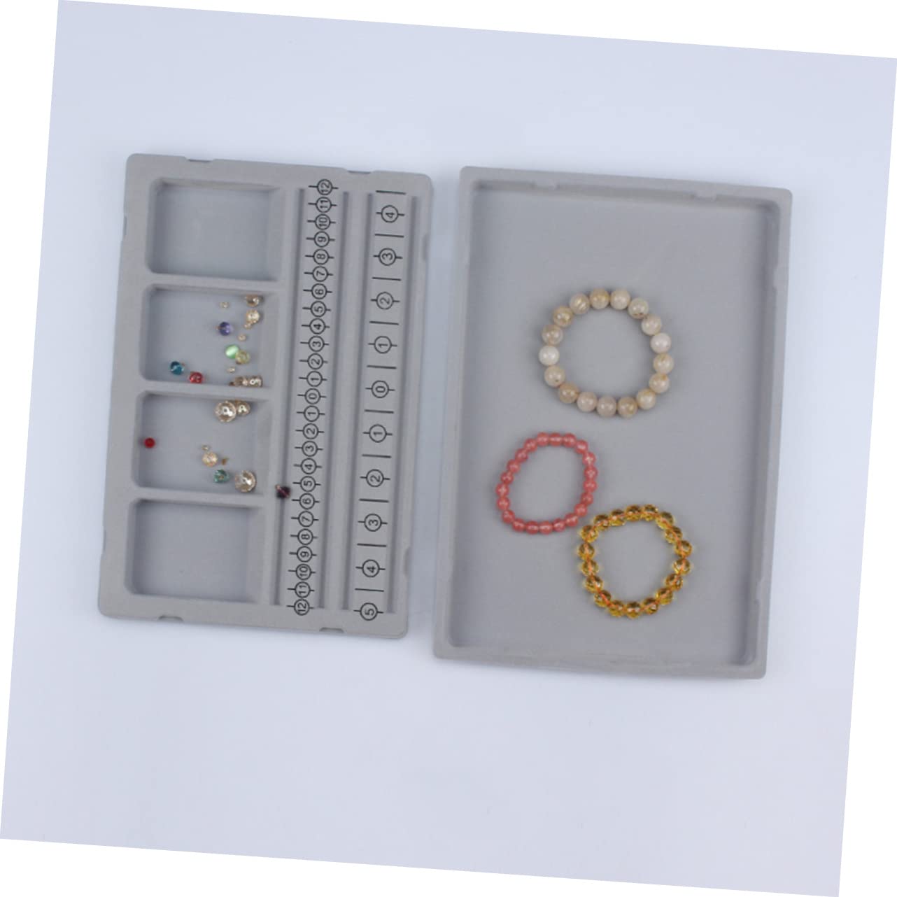 EXCEART Diy Bracelet Necklace Bead Board Jewelry Making Organizer Tray Design Beading Tool for Bracelet Measurement Board Tray and Necklace Design - Image 4