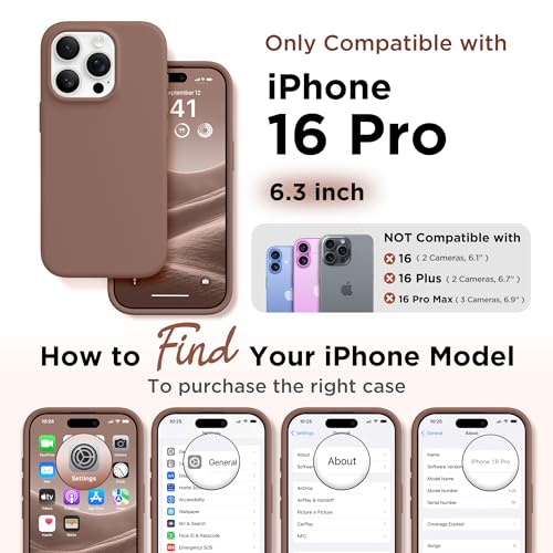 Image of GolbinBox Magnetic for iPhone 16 Pro Case, Silicone Cover, Brown