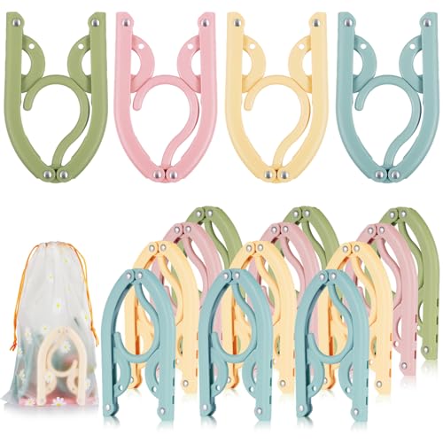 16 Pieza Perchas Plegables de Viaje, 4 Colores Perchas...