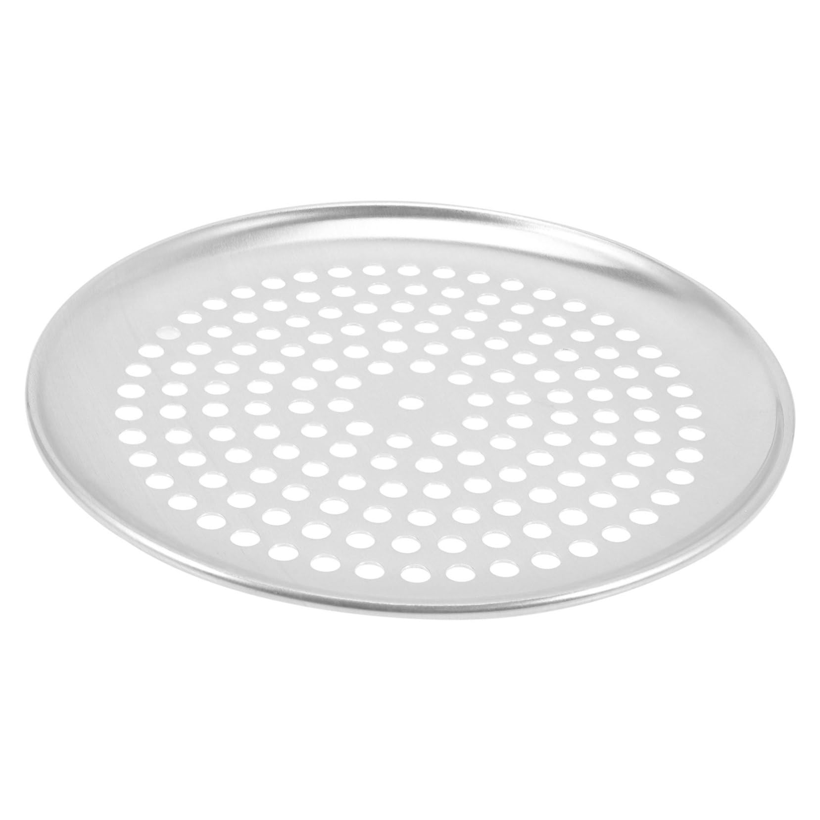 Mikinona Pizza Pan Stainless Steel Baking Tray with Holes for Even Heating Non Stick Pizza Crisper for Oven Use Durable for Home Chefs