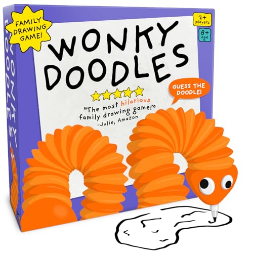Lucky Egg Wonky Doodles – Hilarious Drawing Games for Family Game Night & Parties – Family Board Games for Adults with Wonky Doodler, 150 Word Cards & Whiteboard – Fun Game for Groups Ages 8+