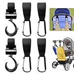 6 Stück Kinderwagen Haken buggy haken Taschenhaken Kinderwagen Clips Befestigen Sie Ihre Einkaufstüten Taschen sicher am Kinderwagen Universale Passform (6)
