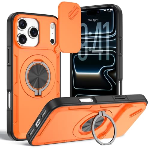 Coque antichoc Xiaomi Redmi Note 14 5G avec béquille et anneau orange