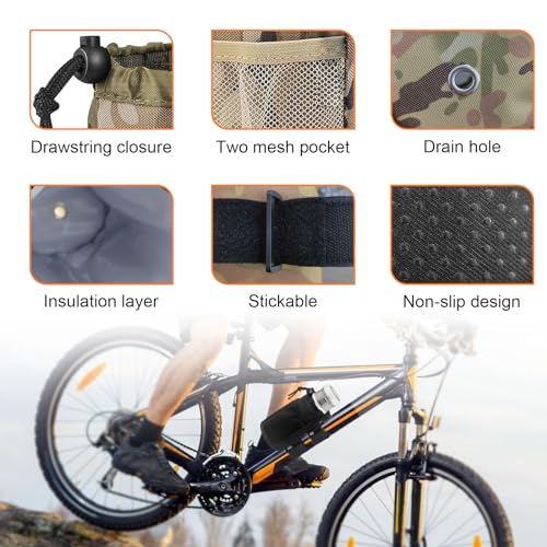 image for Ohleats 2PCS Cup Holder for Bike, Oxford Cycling Drink Holder with Mes