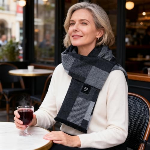Écharpe chauffante intelligente pour femme avec batterie rechargeable contre le froid