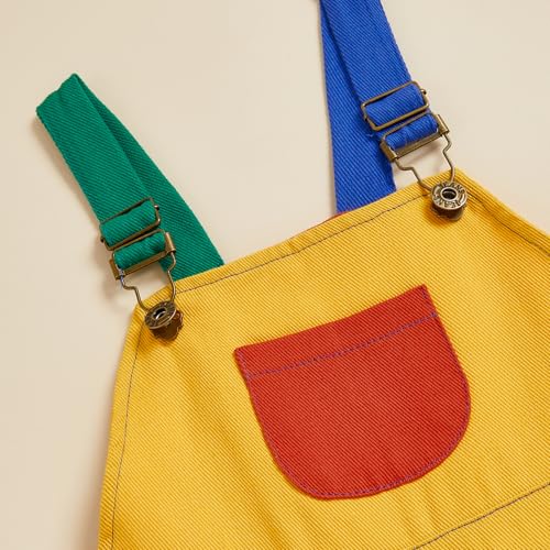 Fernvia Toddler Kids Baby Boy Girl Contrast Color Overalls Pants Clothes 2T 3T 4T 5T Adjustble Shoulder Strap Romper Workwear3