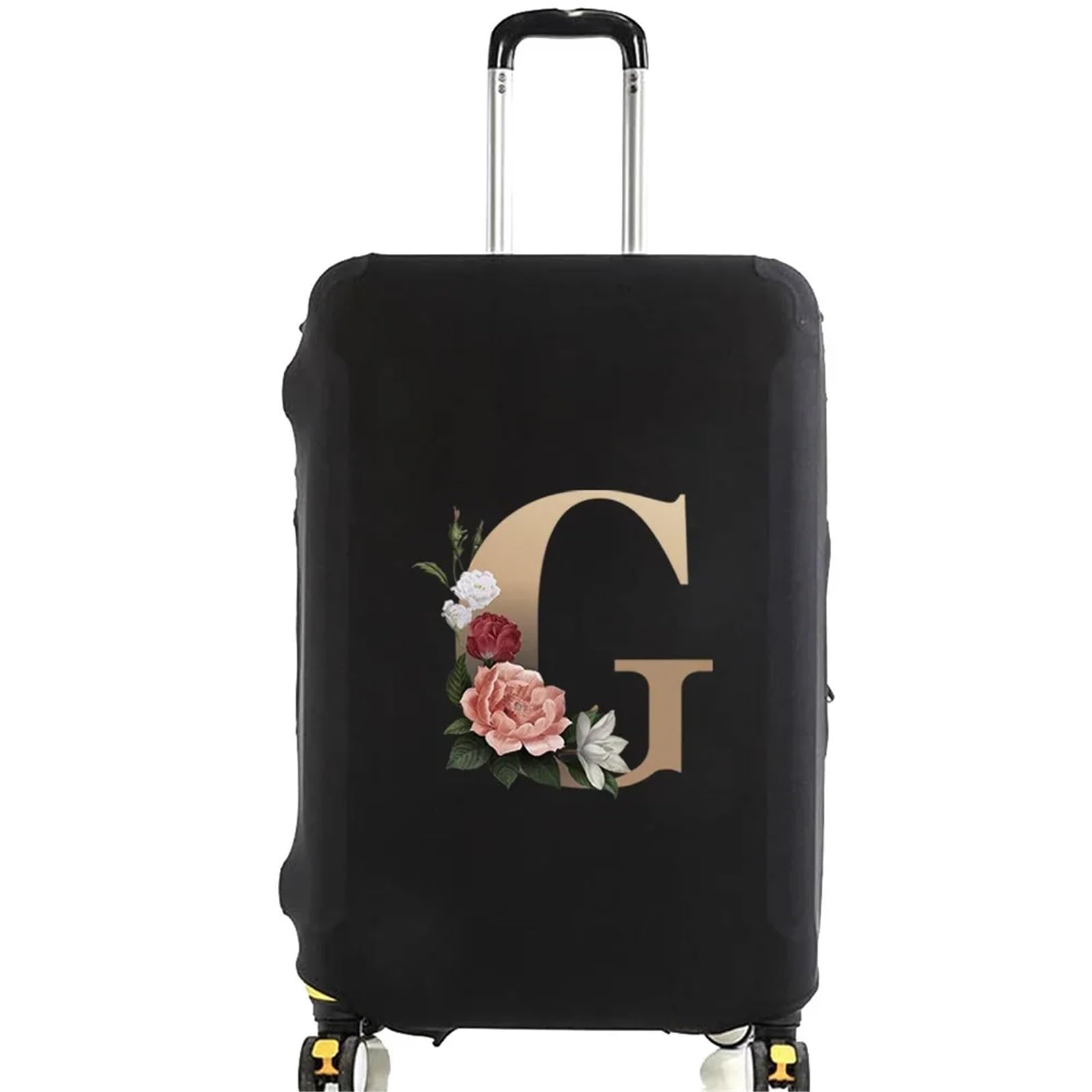 Fundas Para Maletas Fundas protectoras for maletas de viaje, Protector de equipaje elástico grueso for equipaje de 18 "-28", funda bolsa de viaje con letras doradas impresas, 2 uds. Para Equipaje(Blac