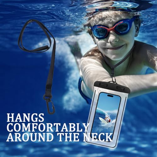 wasserdichte Handyhülle,Unterwasser Handyhülle,wasserdichte Handytasche,Wasserfeste Handytasche Schwimmen,für Bildschirme Kleiner als 6.8 Zoll (Schwarz)