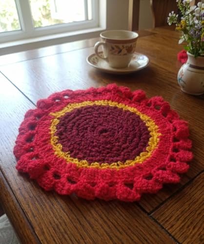 Image of Hand Made Crochet Multi Purpose Round Table Mat (8inch)