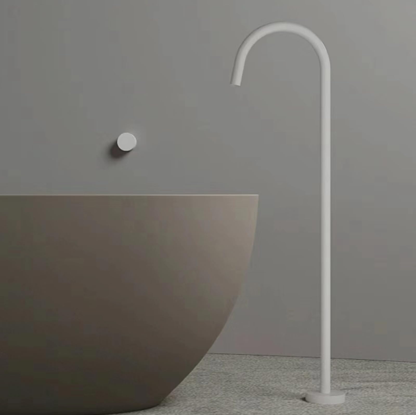 HADECOLL Freestanding Bath Mixer Tap Hot And Cold Concealed Bath Taps Brass Wall Mounted, Brushed Silver,White