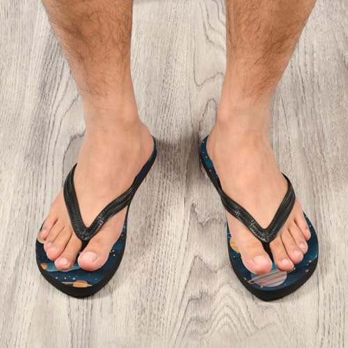 Space Planets Beach Summer Casual Flip Flop Sandals Non-Slip Quick Dry for Women Men 214B28304