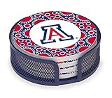 Thirstystone VUAZ3-HA23 Stoneware Drink Coaster Set with Holder, University of Arizona Circles