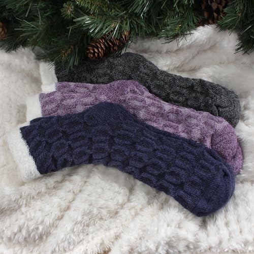Image of BambooMN Women's Double Layer Thick Cabin Winter Socks - 3 Pairs