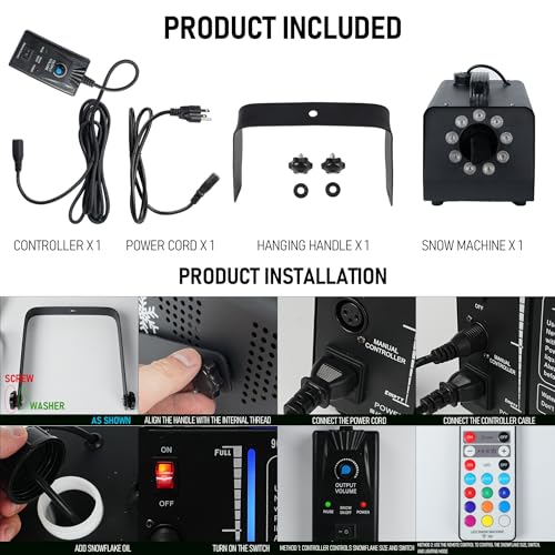 dazzle bright 900w snow maker machine snowflake making high output fake snow machine remote control snowmaker for outdoor stage christmas parties indoor