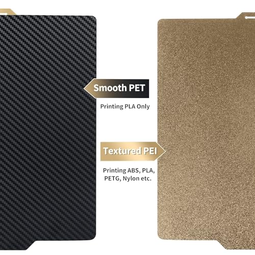 Image of IdeaFormer-3D Smooth Carbon Fiber PET + Textured PEI Build Plate 257x257mm, Double Sided Flexible Print Bed 3D Printer PET+PEI Bed Plate for Bambu Lab X1 /X1C /P1P /P1S /P2S
