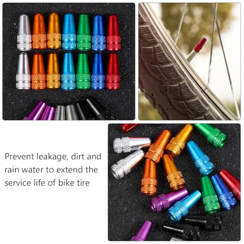 Tapas para válvula de llanta de bicicleta VILLCASE, 30 piezas, de aleación de aluminio, color surtido, para bicicletas de carretera y montaña miniatura 6