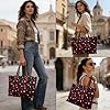TSOVTHRID Red Heart Tote Bag for Women Work Leather Valentine's Day Large Capacity Office Tote Purse Pu Leather Handbag Portable Shoulder Bags for Daily Commute #3