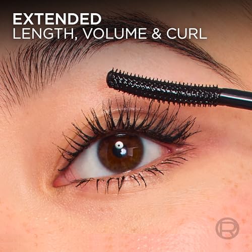 Image of L'Oreal Paris Extensionist Mascara, Lengthening, Volumizing, and Curling Formula For a Lash Extension Eye Makeup Look, Washable Blackest Black