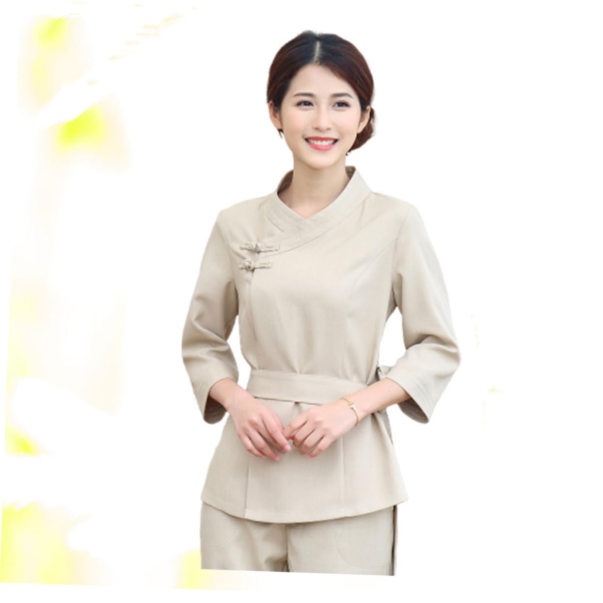 minkissy 2 Sets Haarschnitt-Kittel, Salon-Arbeitskleidung, Krankenschwestern, Peeling, Tops, Haarstylisten, Kittel, Krankenschwester, Peelinghose, Overall, medizinische Kleidung, Friseursalon, Umhang,