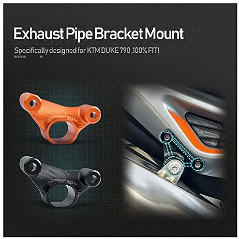 Fayedenicy Motorcycle Exhaust Pipe Bracket Mount Holder Hanger Fixed Ring Support Kit Compatible With KTM Duke 790 DUKE790 Accessories Parts 2018 2019 2020 2021 18 19 20 21 (Black) Cover
